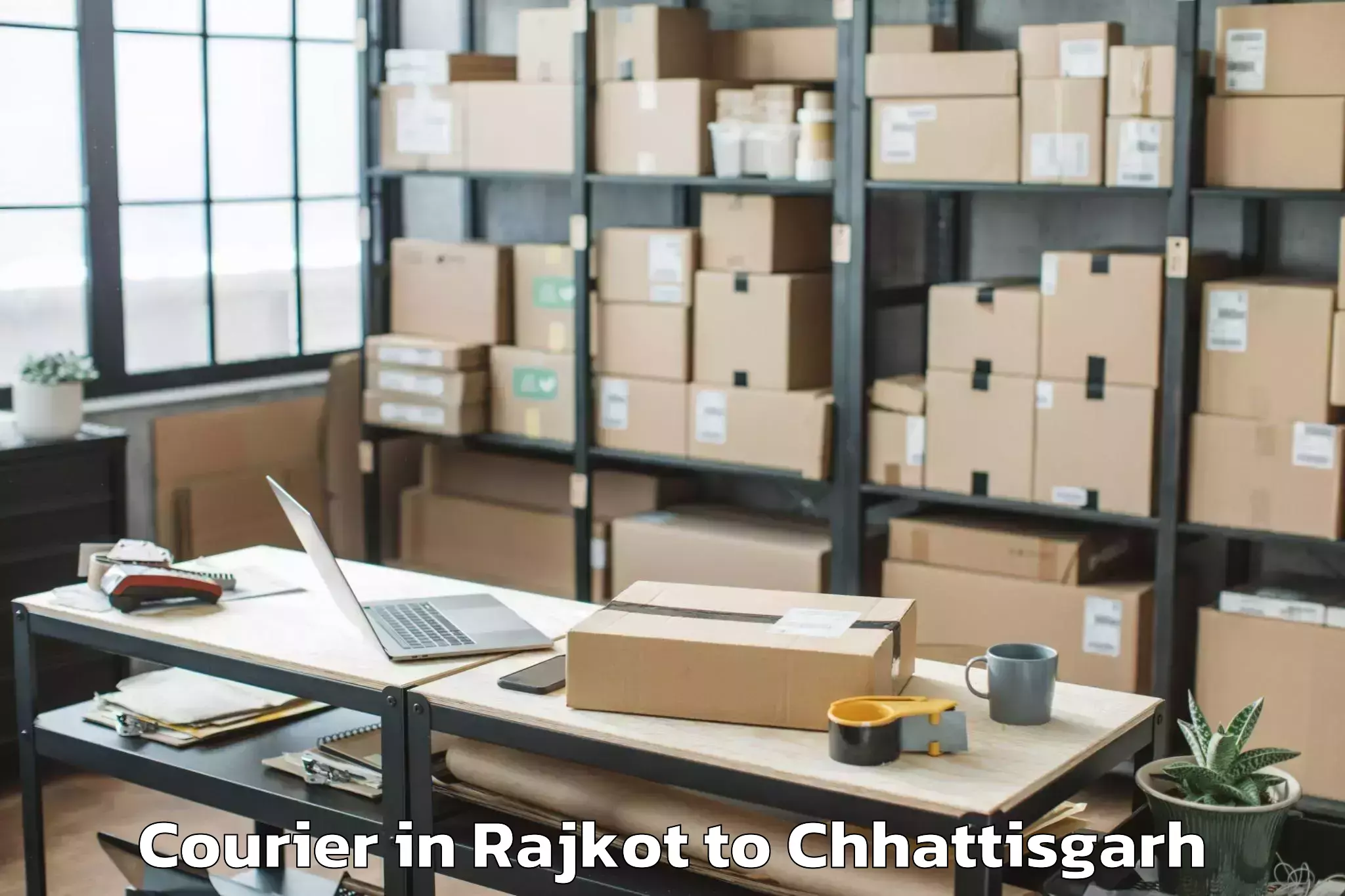 Discover Rajkot to Pithora Courier